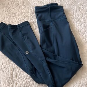 Lululemon Wunder Under Training Leggings - Teal/Turquoise Color